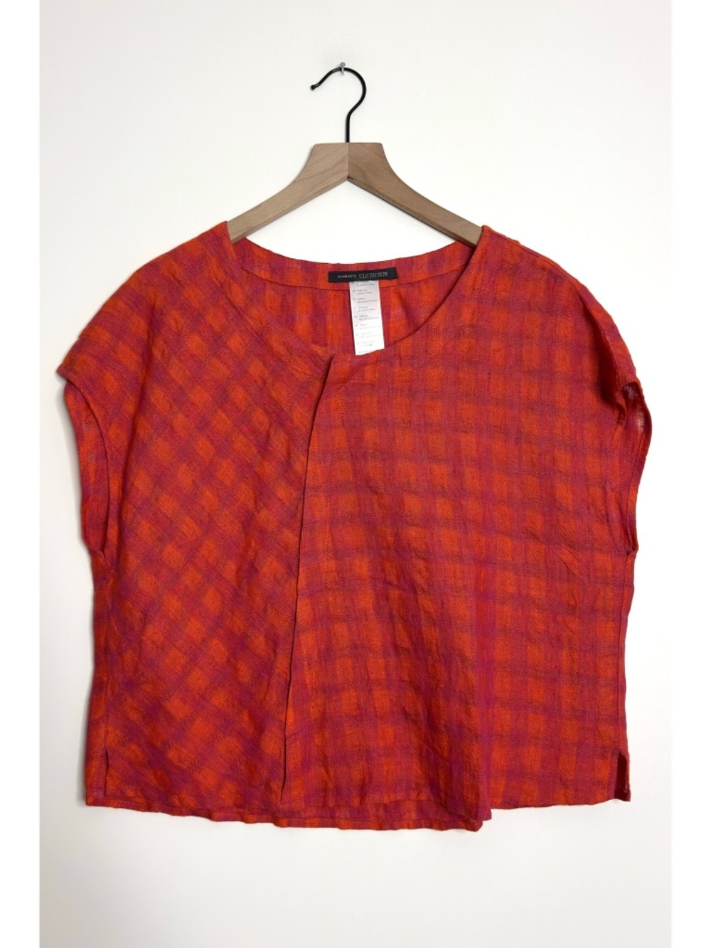 Elemente Clemente Linen Plaid Top